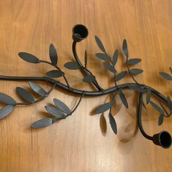 Hand-painted Metal Olive Branch 10 Candle Centerpiece